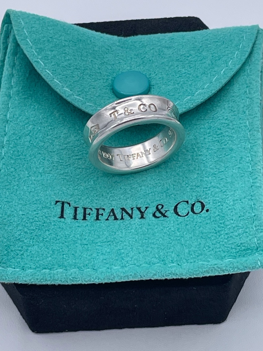 Tiffany & Co. 1837 Sterling Silver 925 Medium Band Ring 1997 Luxury Estate
